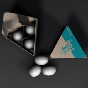 triangle eggs box for 3 eggs
