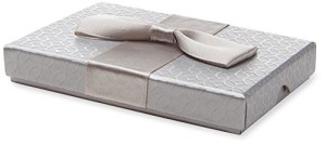 textured paper wallet box with ribbon