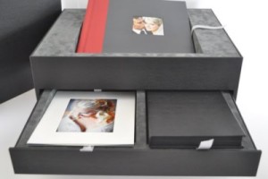 wedding album box with drawer
