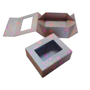 folding boxes with window