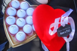 heart shape golf ball gift box