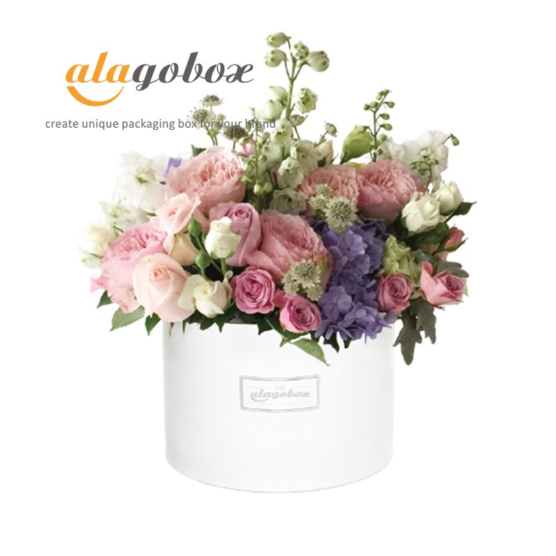 white round floral packaging boxes