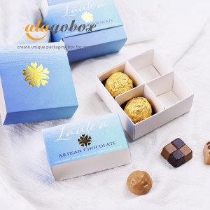 blue 4pc chocolate bonbons box