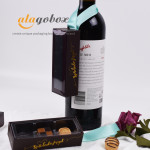 chocolate bonbon box and wine