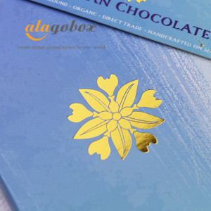 chocolate bonbon golden foiled logo