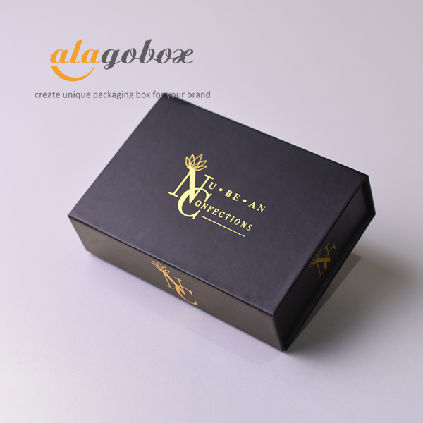 6pc artisan chocolate bonbon box with golden foiled logo